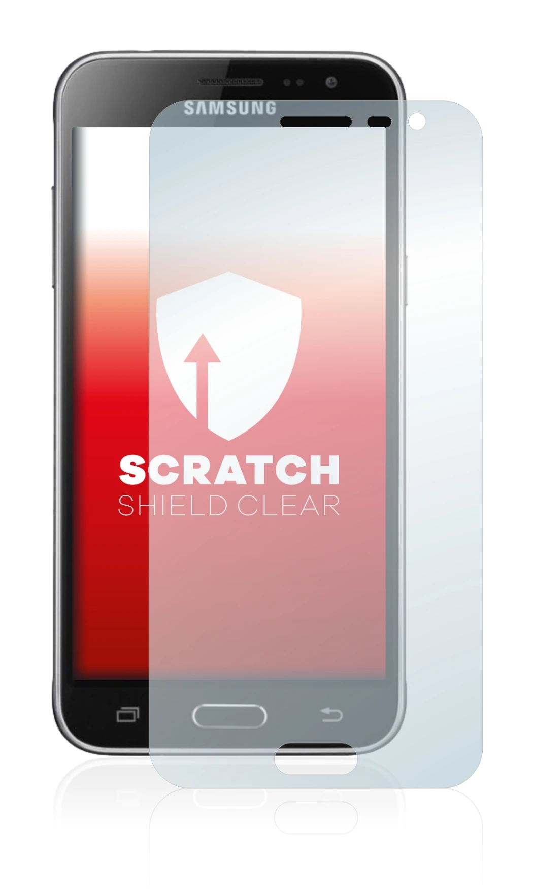 Image de l'appareil Samsung Galaxy J3 Duos 2016 avec une grande variété de protections d'écran.