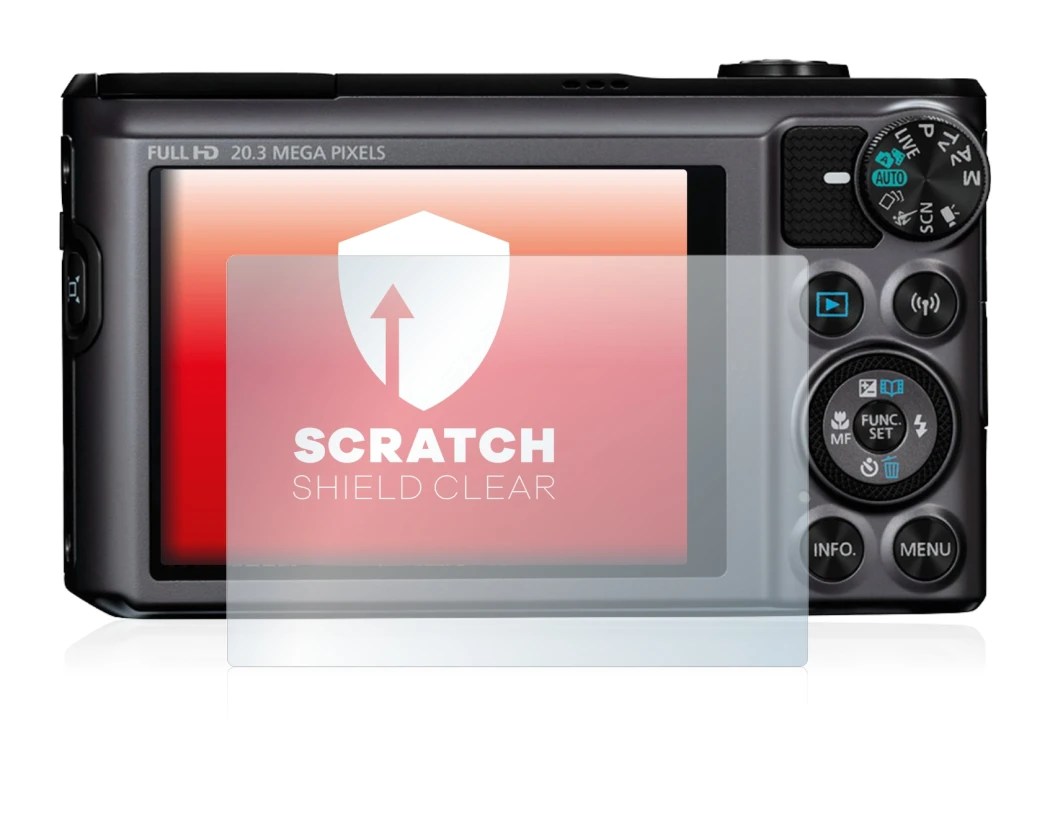 Image de l'appareil Canon PowerShot SX720 HS avec une grande variété de protections d'écran.