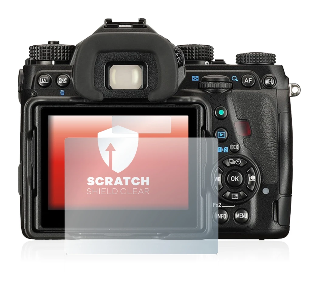 Image de l'appareil Pentax K-1 avec une grande variété de protections d'écran.