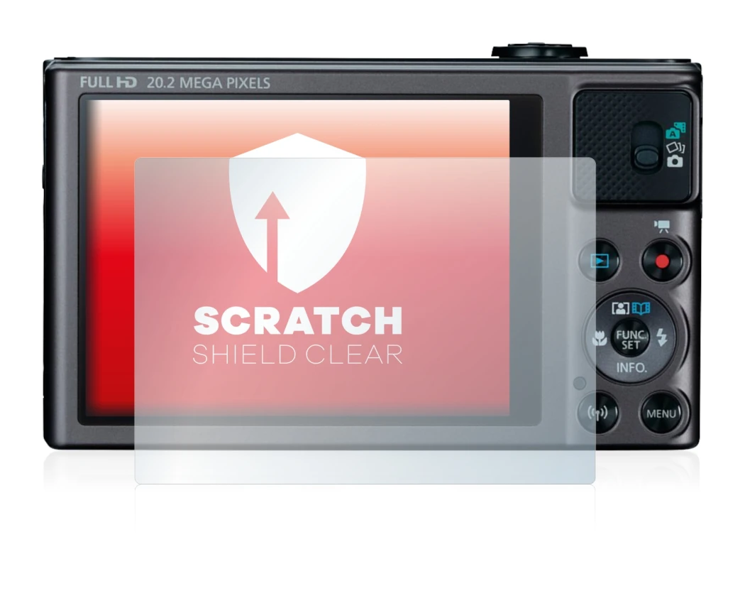 Image de l'appareil Canon PowerShot SX620 HS avec une grande variété de protections d'écran.