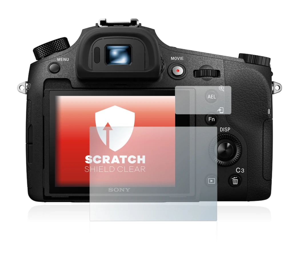 Image de l'appareil Sony Cyber-Shot DSC-RX10 III avec une grande variété de protections d'écran.