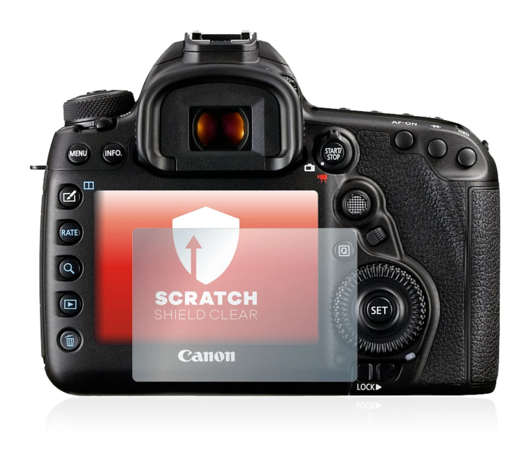 Image de l'appareil Canon EOS 5D Mark IV avec une grande variété de protections d'écran.