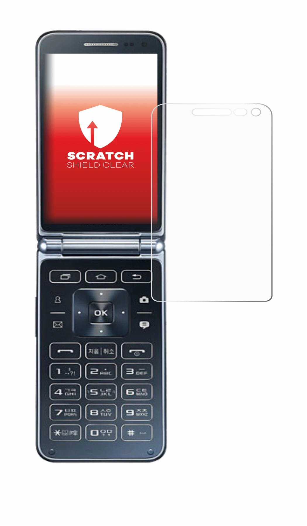 Image de l'appareil Samsung Galaxy Folder 2 avec une grande variété de protections d'écran.