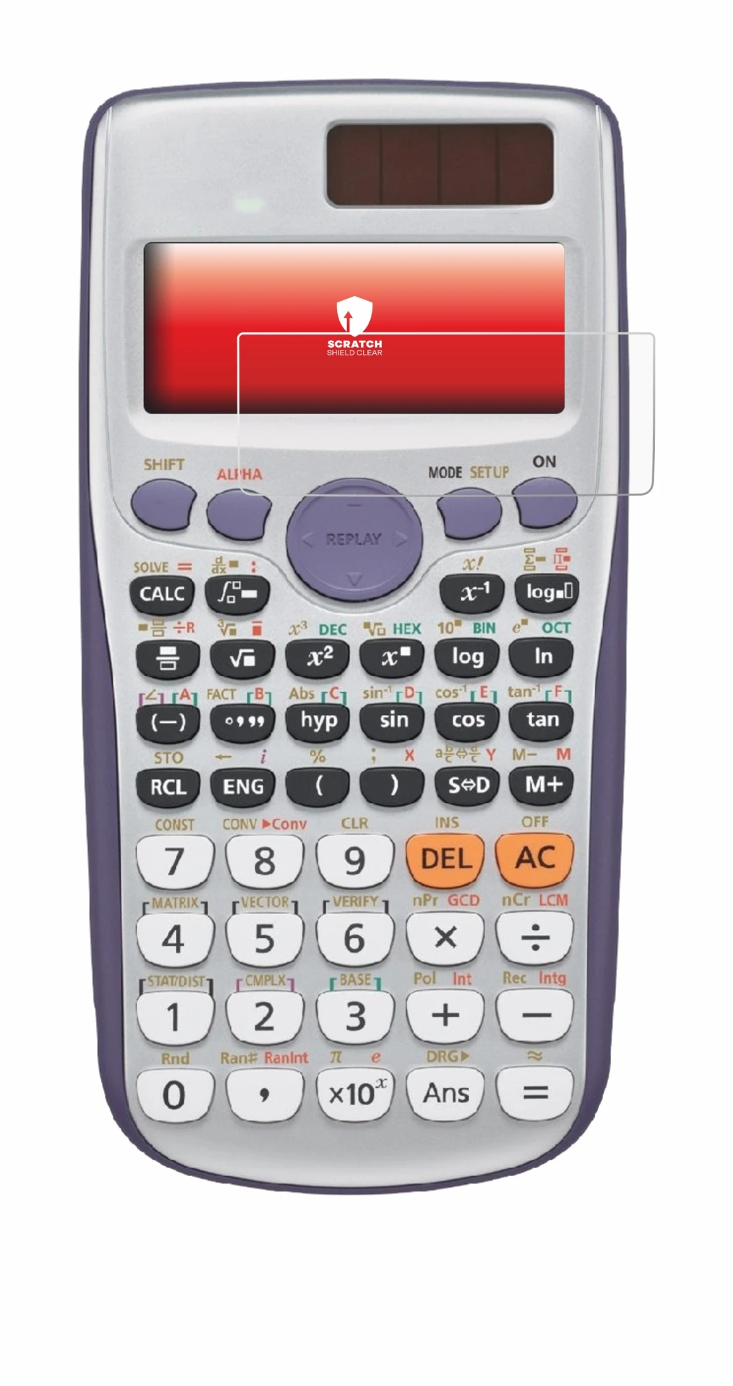Image de l'appareil Casio FX-991DE Plus avec une grande variété de protections d'écran.