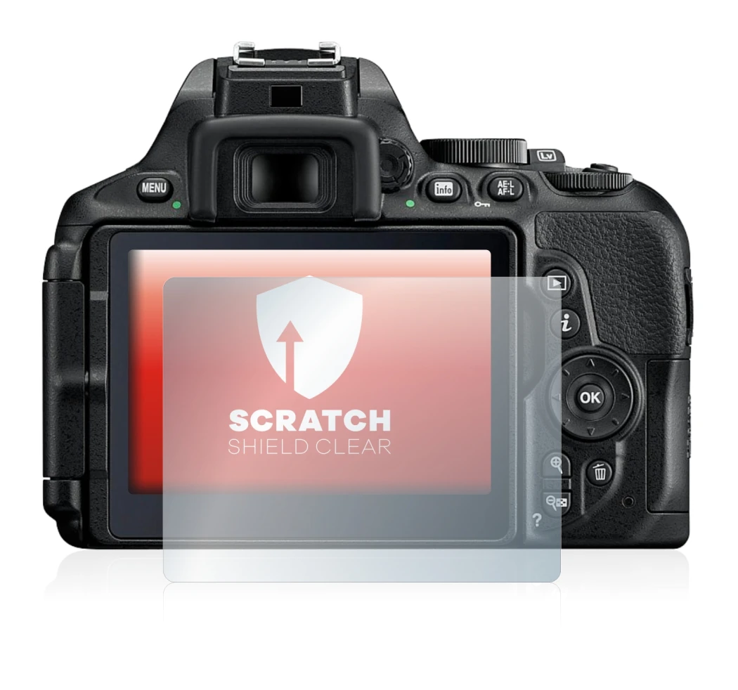 Image de l'appareil Nikon D5600 avec une grande variété de protections d'écran.