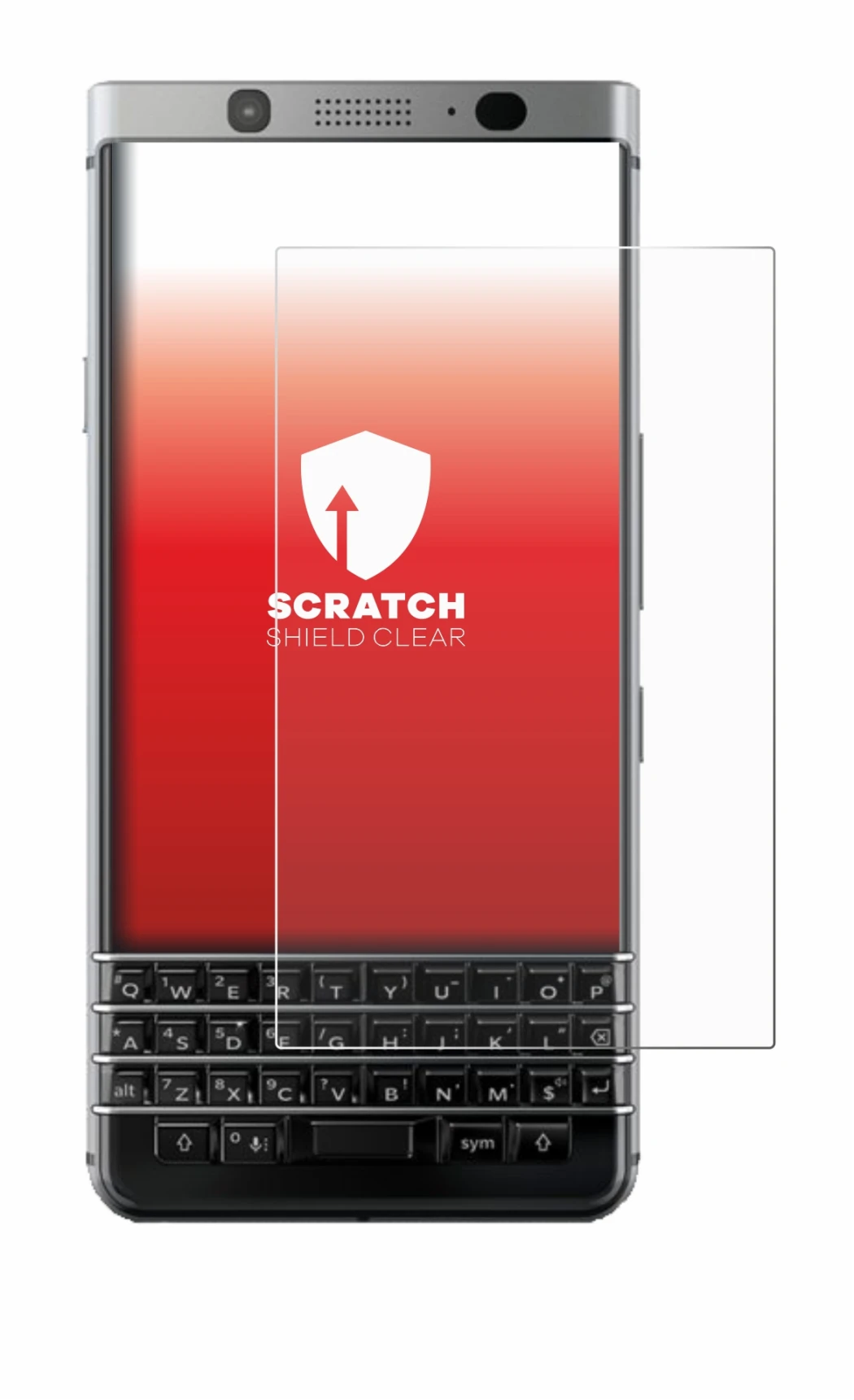 Image de l'appareil BlackBerry Keyone avec une grande variété de protections d'écran.