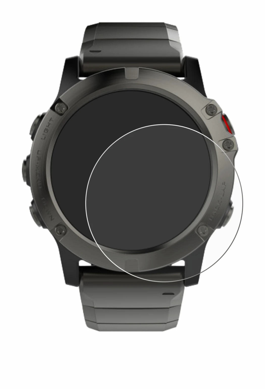 Image de l'appareil Garmin Fenix 5X (51 mm) avec une grande variété de protections d'écran.