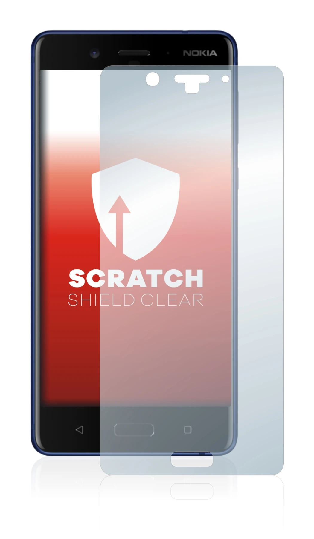 Image de l'appareil Nokia 8 avec une grande variété de protections d'écran.