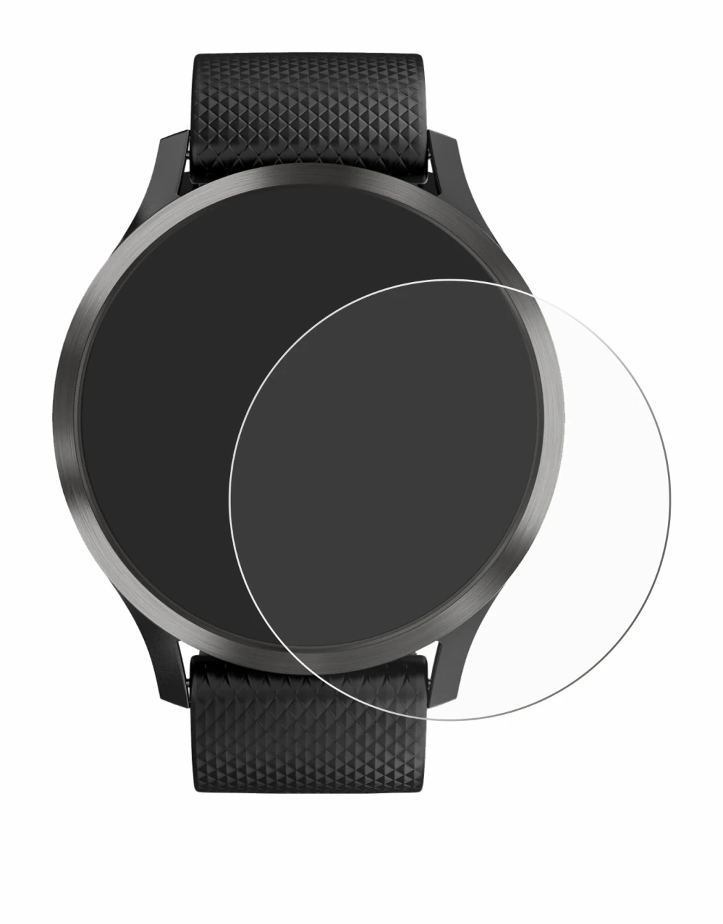 Image de l'appareil Garmin vivomove HR avec une grande variété de protections d'écran.