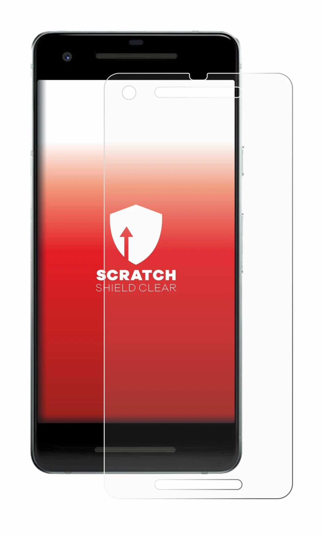 Image de l'appareil Google Pixel 2 avec une grande variété de protections d'écran.