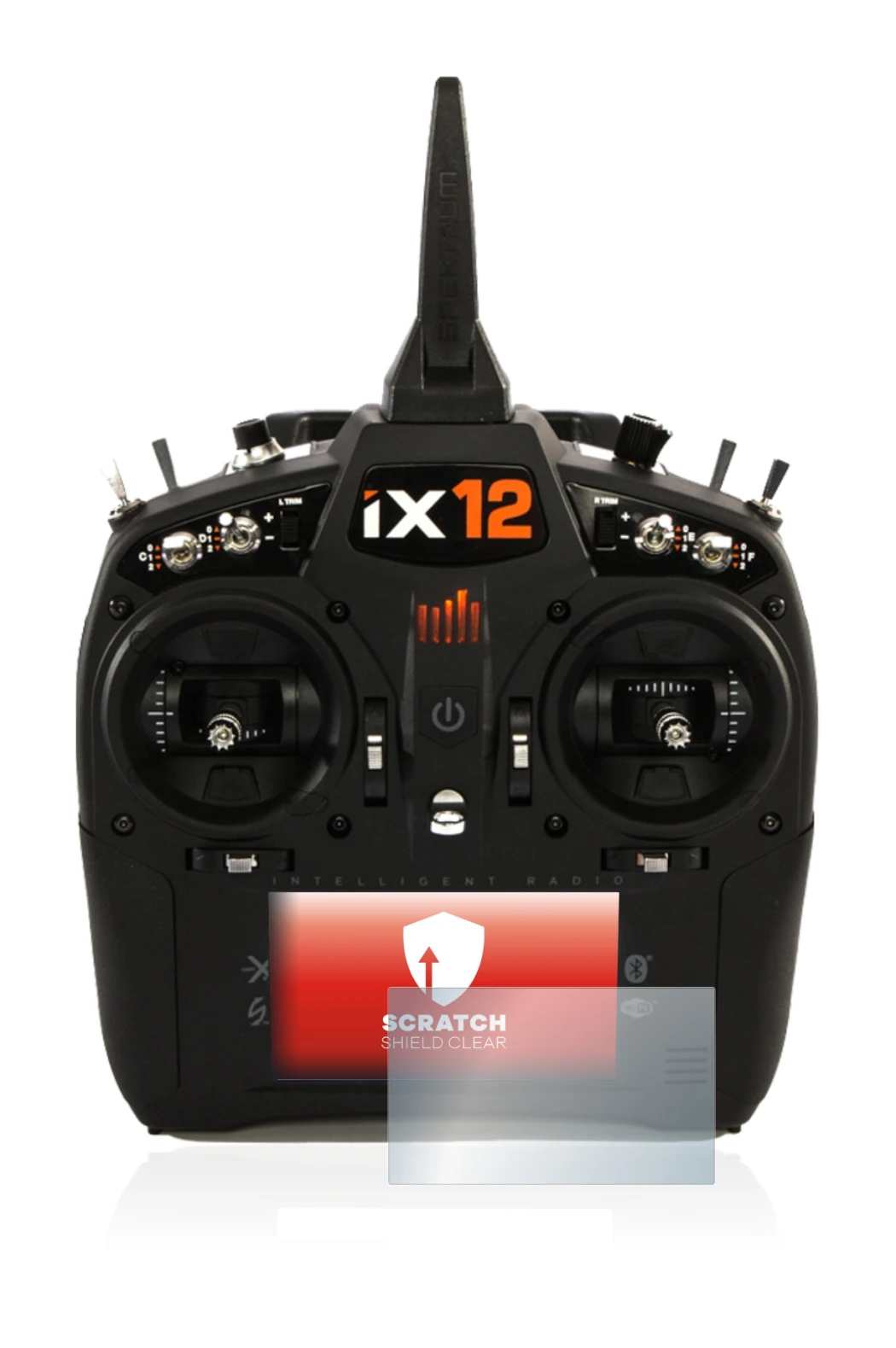 Image de l'appareil Spektrum IX12 avec une grande variété de protections d'écran.