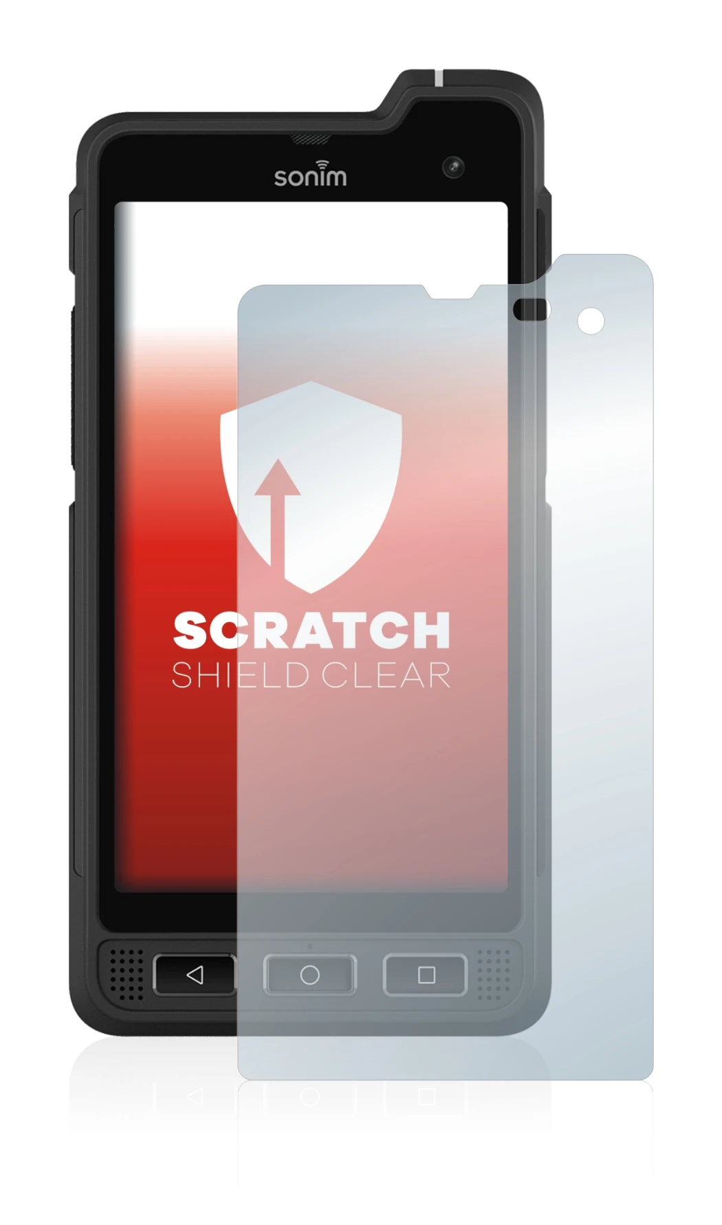 Image de l'appareil Sonim XP8 avec une grande variété de protections d'écran.