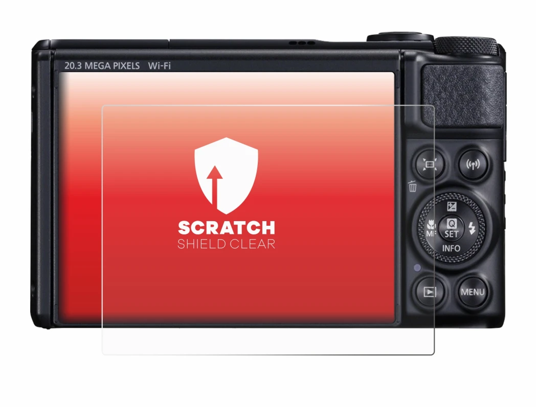 Image de l'appareil Canon PowerShot SX740 HS avec une grande variété de protections d'écran.