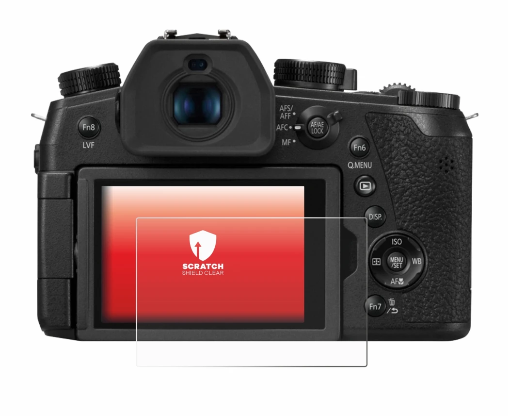 Image de l'appareil Panasonic Lumix DC-FZ1000 II avec une grande variété de protections d'écran.