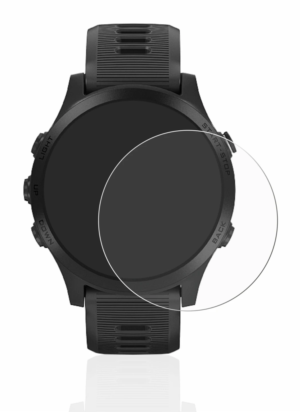 Image de l'appareil Garmin Forerunner 945 avec une grande variété de protections d'écran.