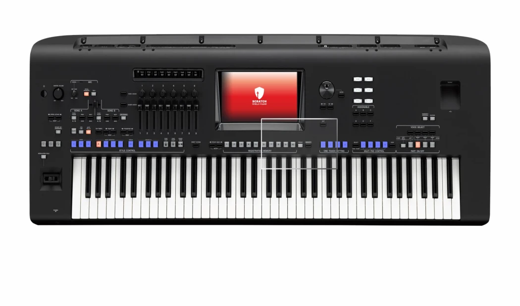 Image de l'appareil Yamaha Genos avec une grande variété de protections d'écran.