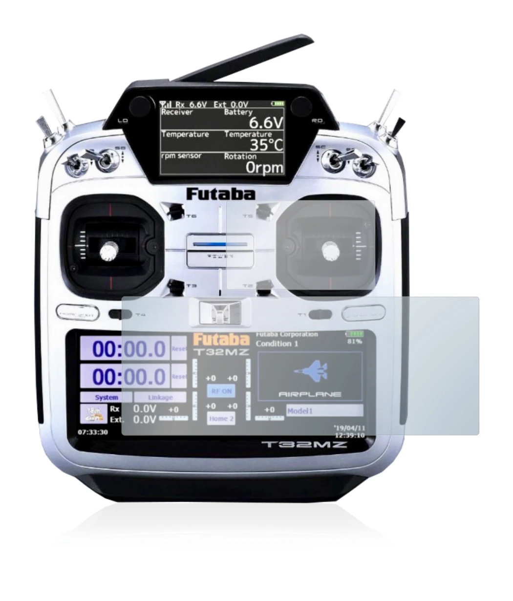 Image de l'appareil Robbe Futaba T32MZ avec une grande variété de protections d'écran.