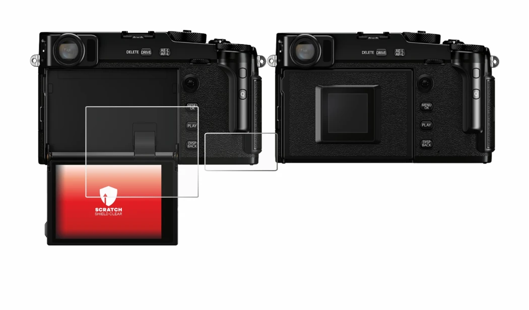 Image de l'appareil Fujifilm X-Pro3 avec une grande variété de protections d'écran.