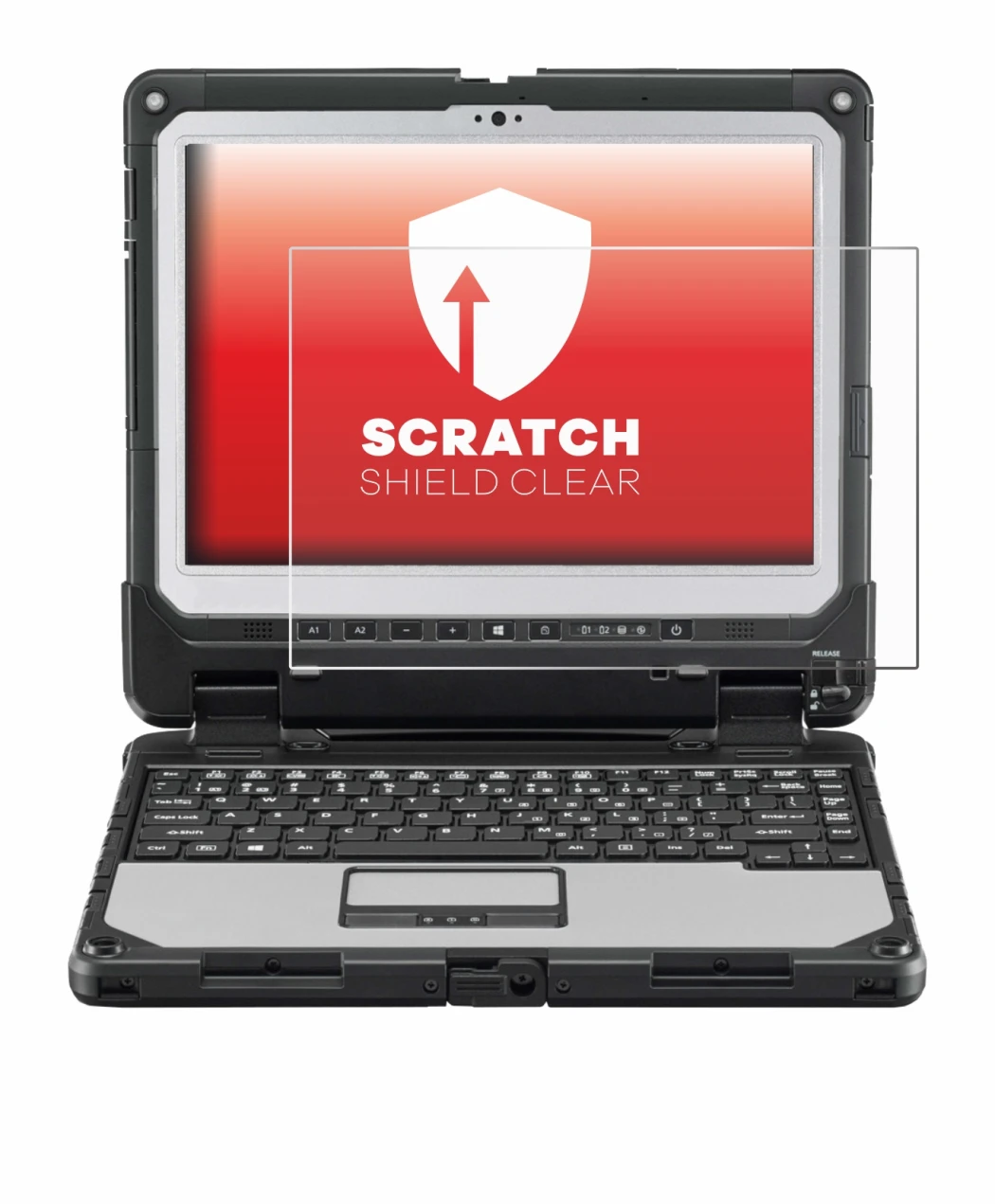 Image de l'appareil Panasonic Toughbook CF-33 avec une grande variété de protections d'écran.