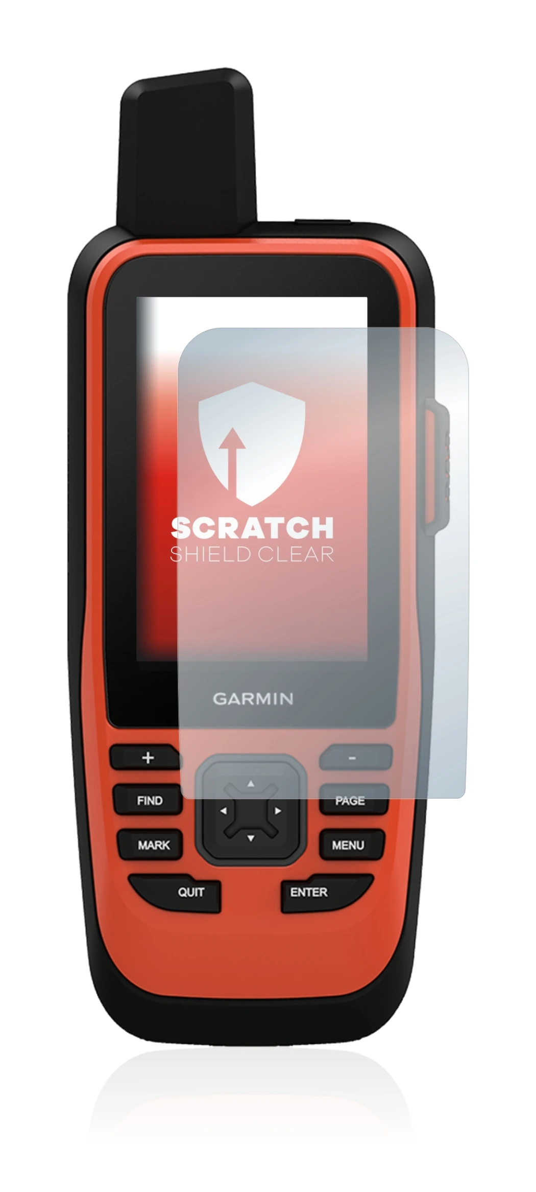 Image de l'appareil Garmin GPSMAP 86i avec une grande variété de protections d'écran.