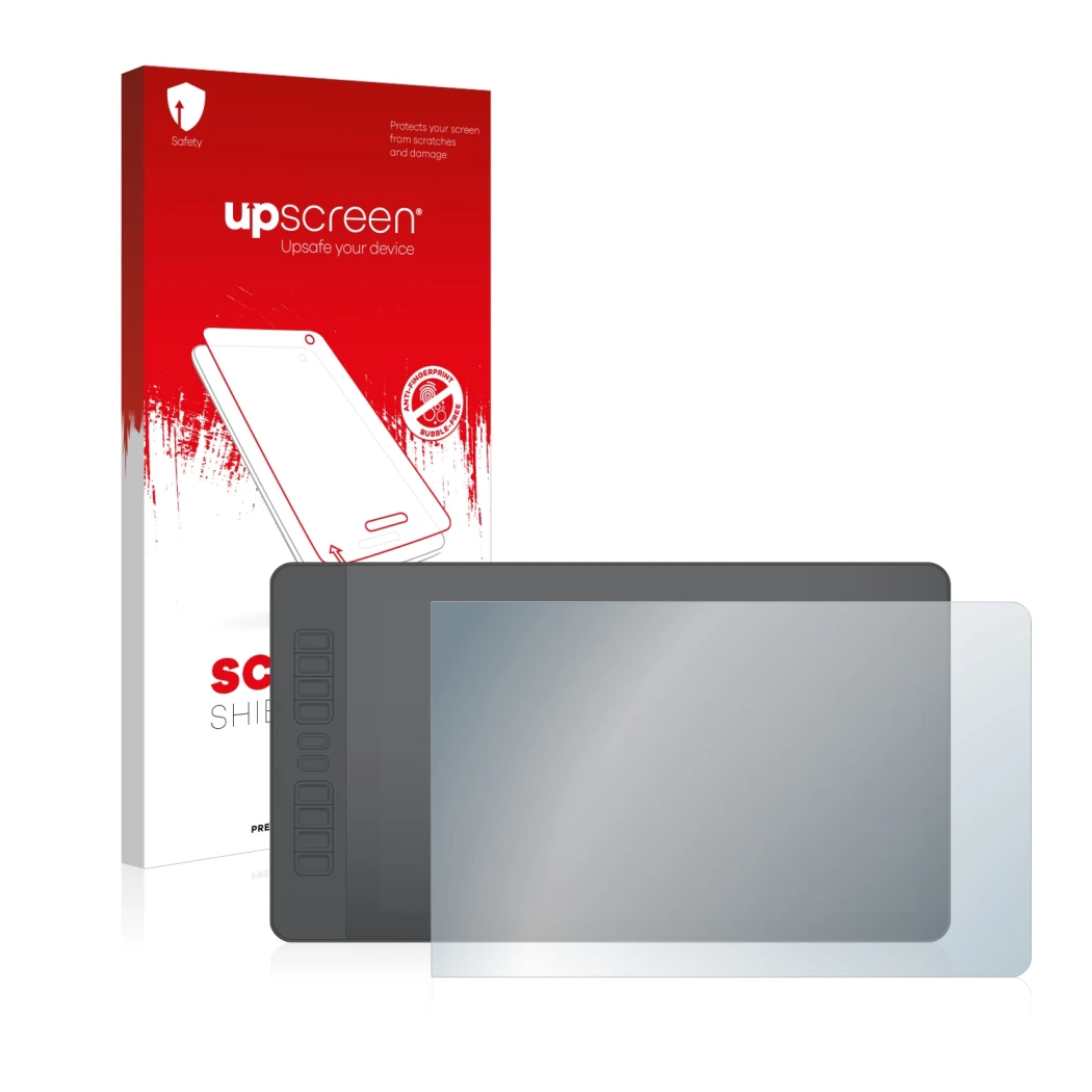 Face avant d’un emballage produit avec le logo de la marque upscreen. À côté, l’appareil Gaomon PD1560 est représenté avec la