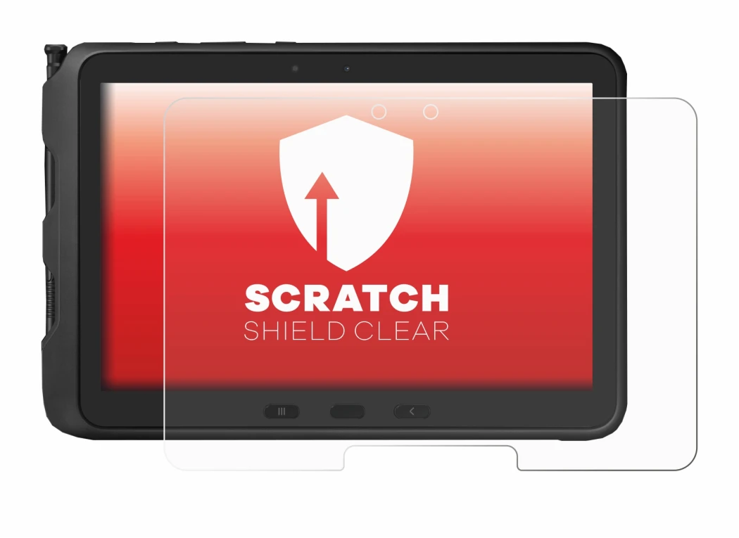 Image de l'appareil Samsung Galaxy Tab Active Pro avec une grande variété de protections d'écran.