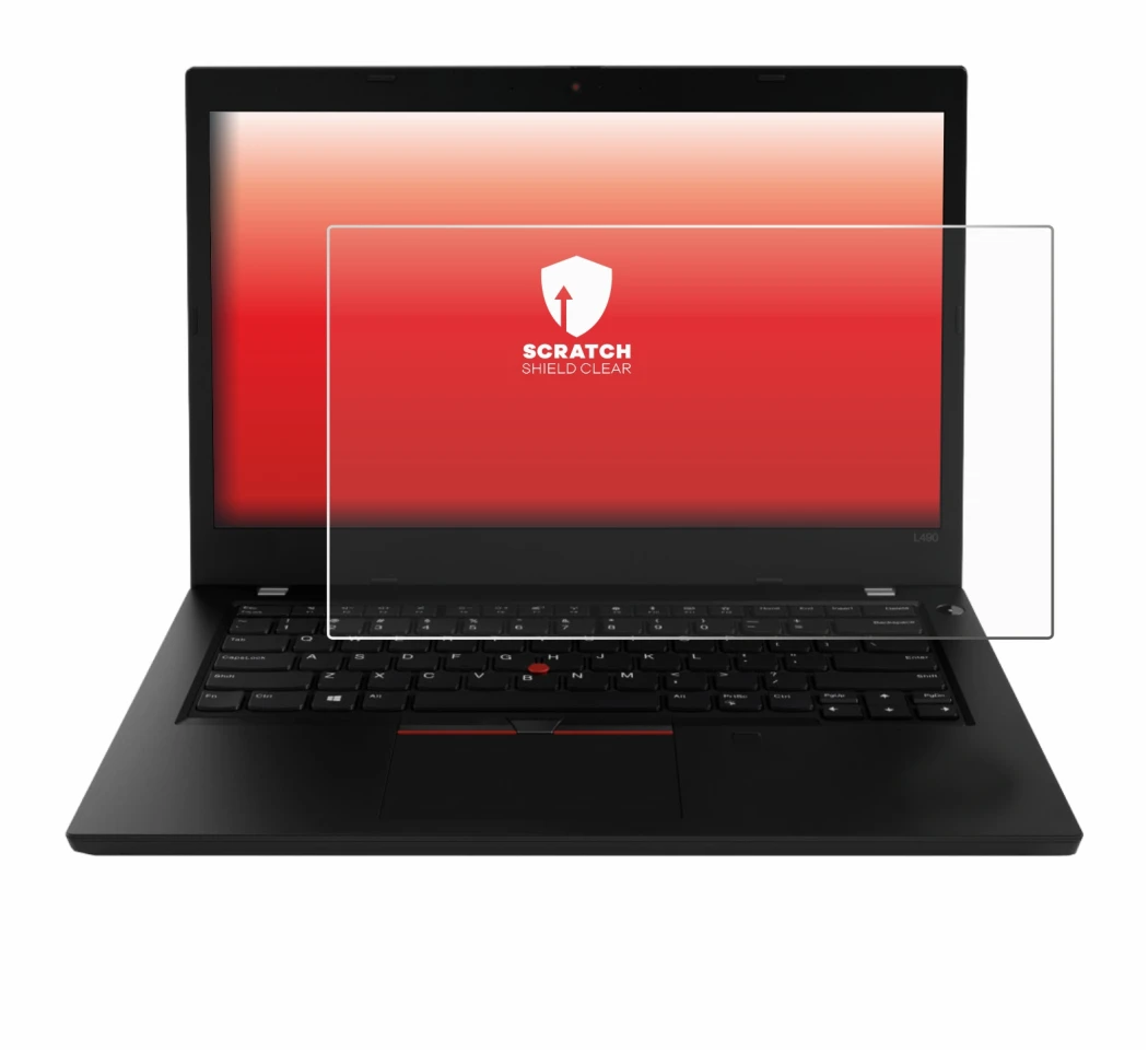 Image de l'appareil Lenovo ThinkPad L490 avec une grande variété de protections d'écran.