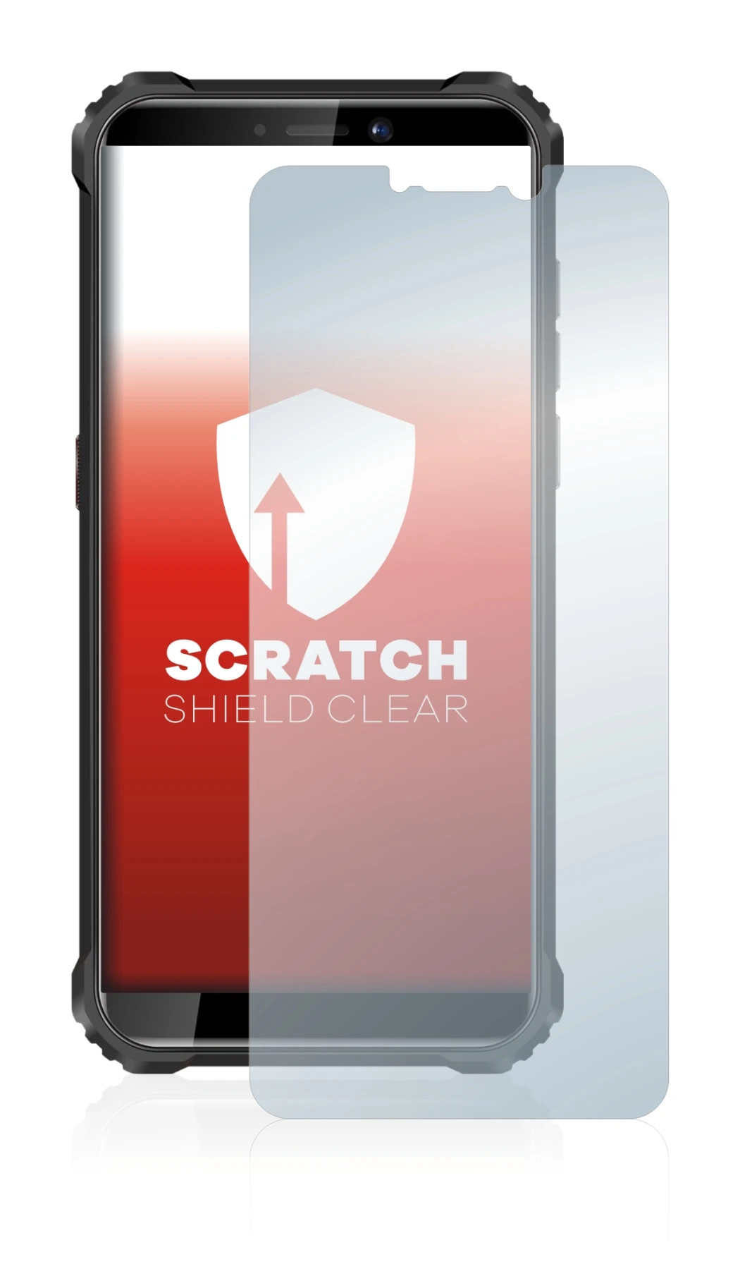 Image de l'appareil Oukitel WP5 avec une grande variété de protections d'écran.
