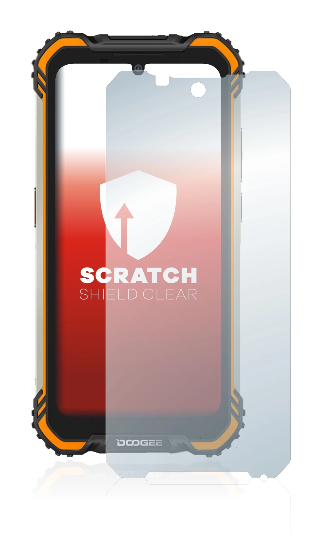Image de l'appareil Doogee S58 Pro avec une grande variété de protections d'écran.