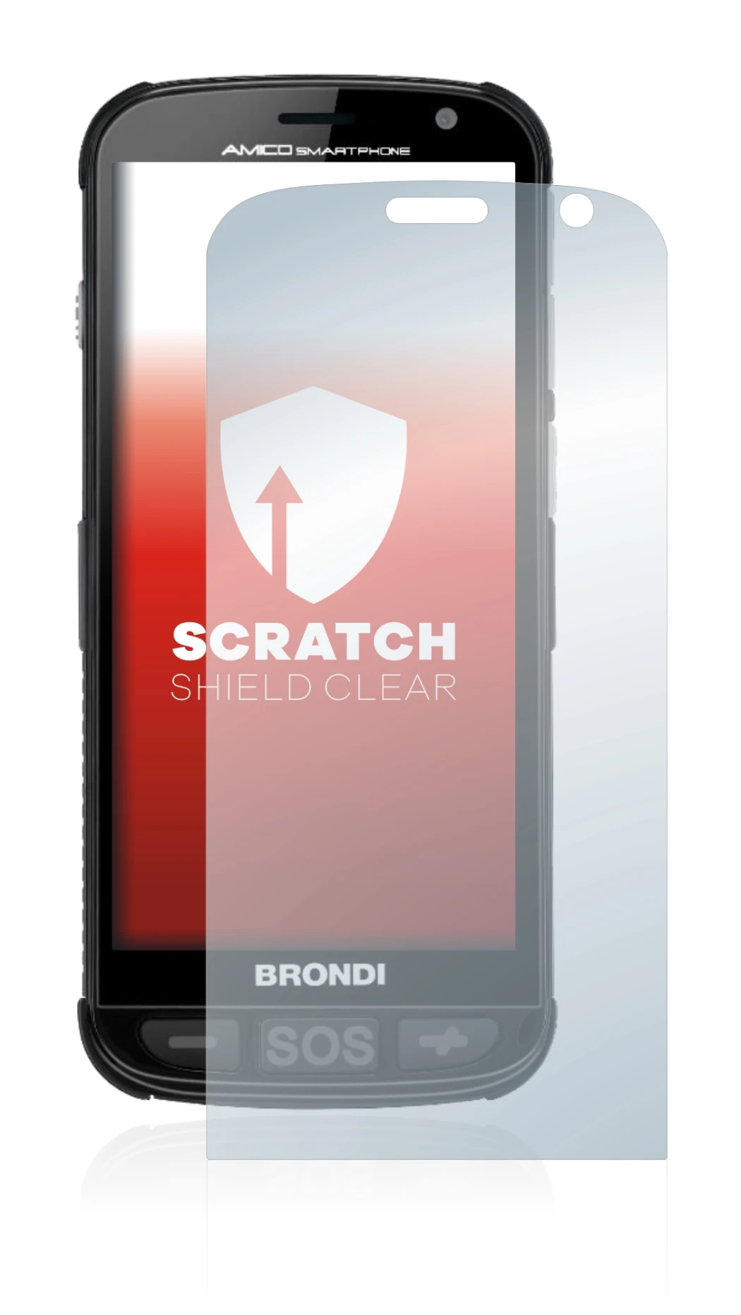 Image de l'appareil Brondi Amico avec une grande variété de protections d'écran.