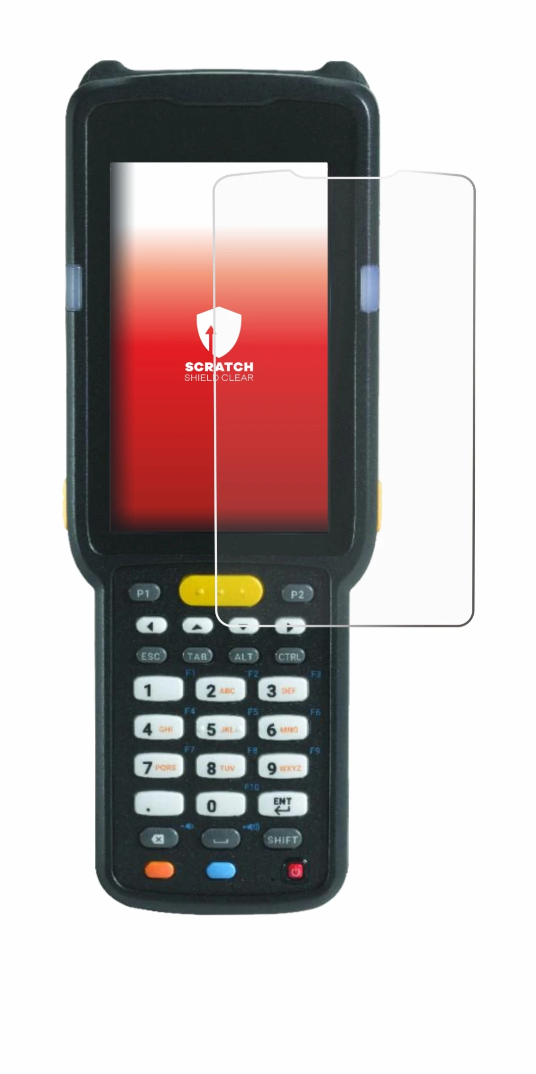 Image de l'appareil Zebra MC3300X avec une grande variété de protections d'écran.