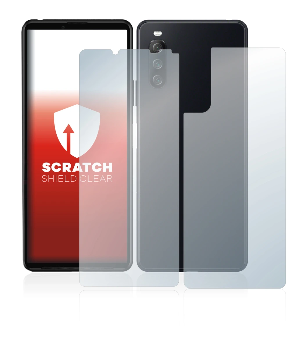 Image de l'appareil Sony Xperia 10 III (Avant+Arrière) avec une grande variété de protections d'écran.