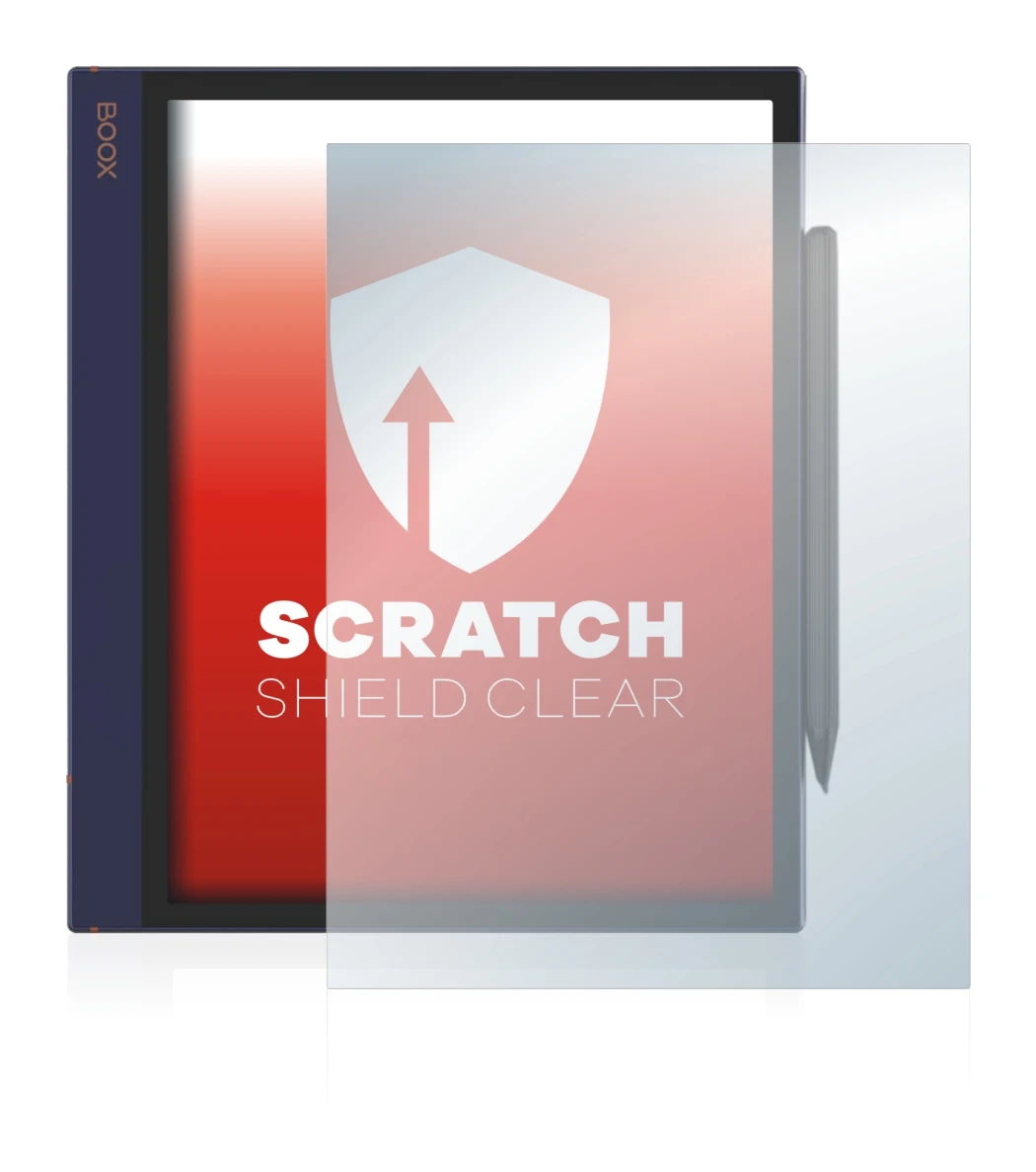 Image de l'appareil Boox Note Air avec une grande variété de protections d'écran.