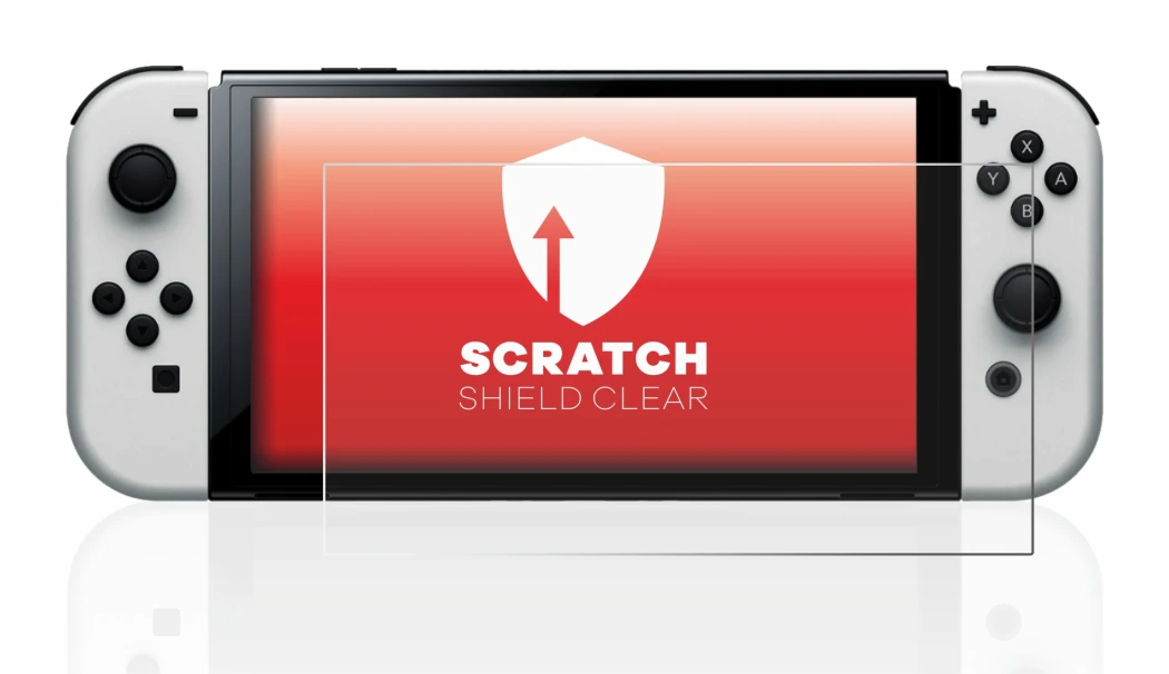 Image de l'appareil Nintendo Switch OLED-Modell avec une grande variété de protections d'écran.