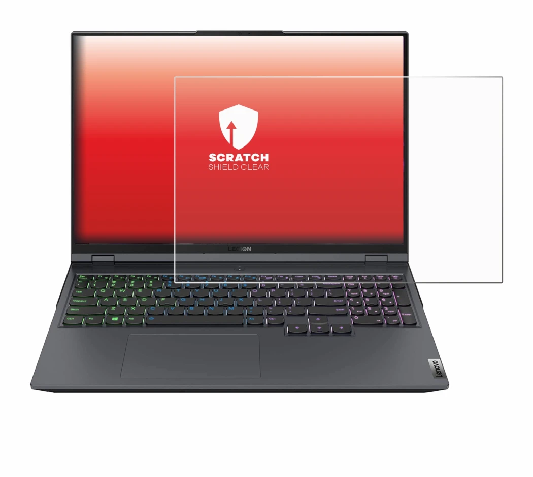 Image de l'appareil Lenovo Legion 5 Pro avec une grande variété de protections d'écran.