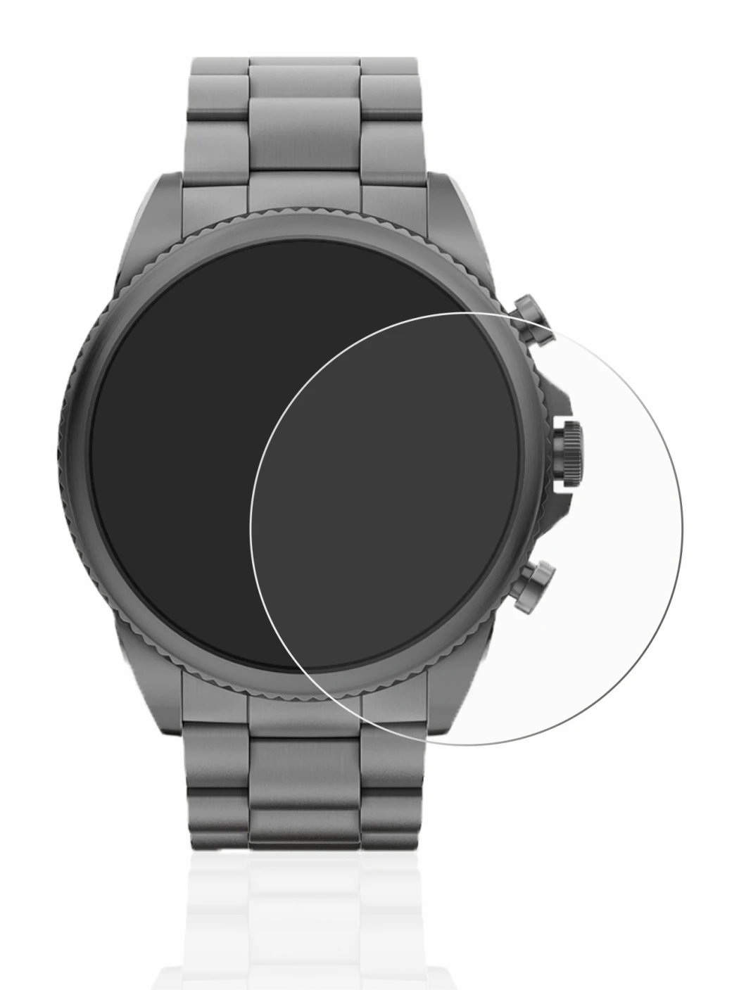 Image de l'appareil Fossil Gen 6 (44mm) avec une grande variété de protections d'écran.
