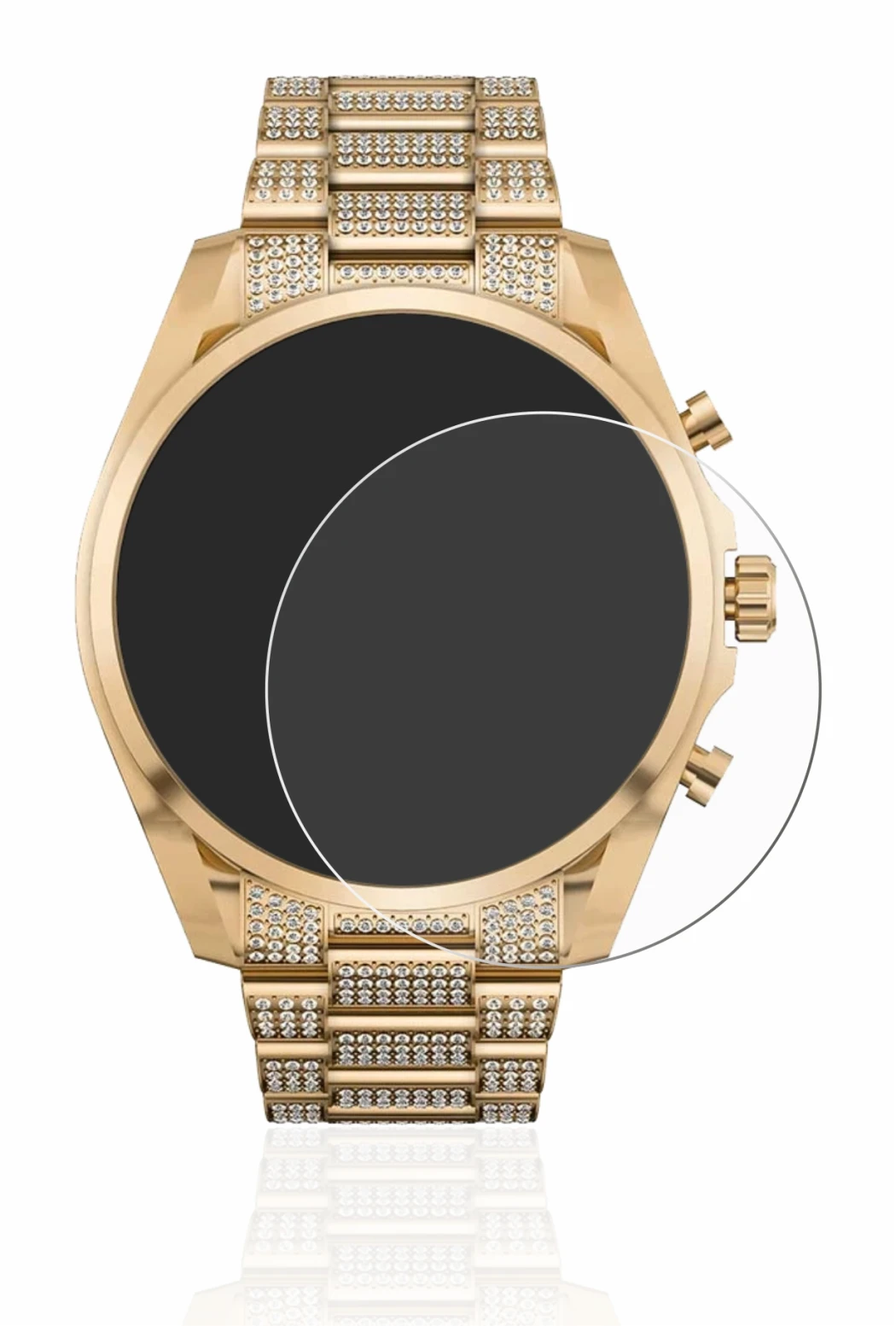 Image de l'appareil Michael Kors Access Gen 6 Bradshaw avec une grande variété de protections d'écran.
