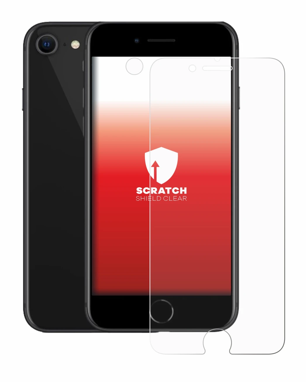 Image de l'appareil Apple iPhone SE 2 2020 (Avant+Caméra) avec une grande variété de protections d'écran.