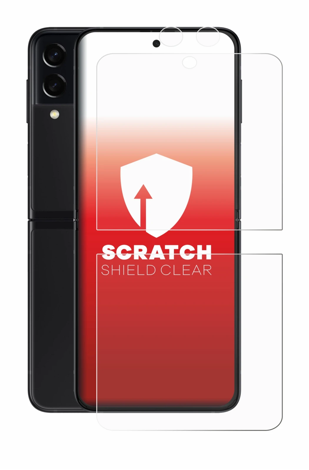 Image de l'appareil Samsung Galaxy Z Flip 3 5G (Avant+Caméra) avec une grande variété de protections d'écran.