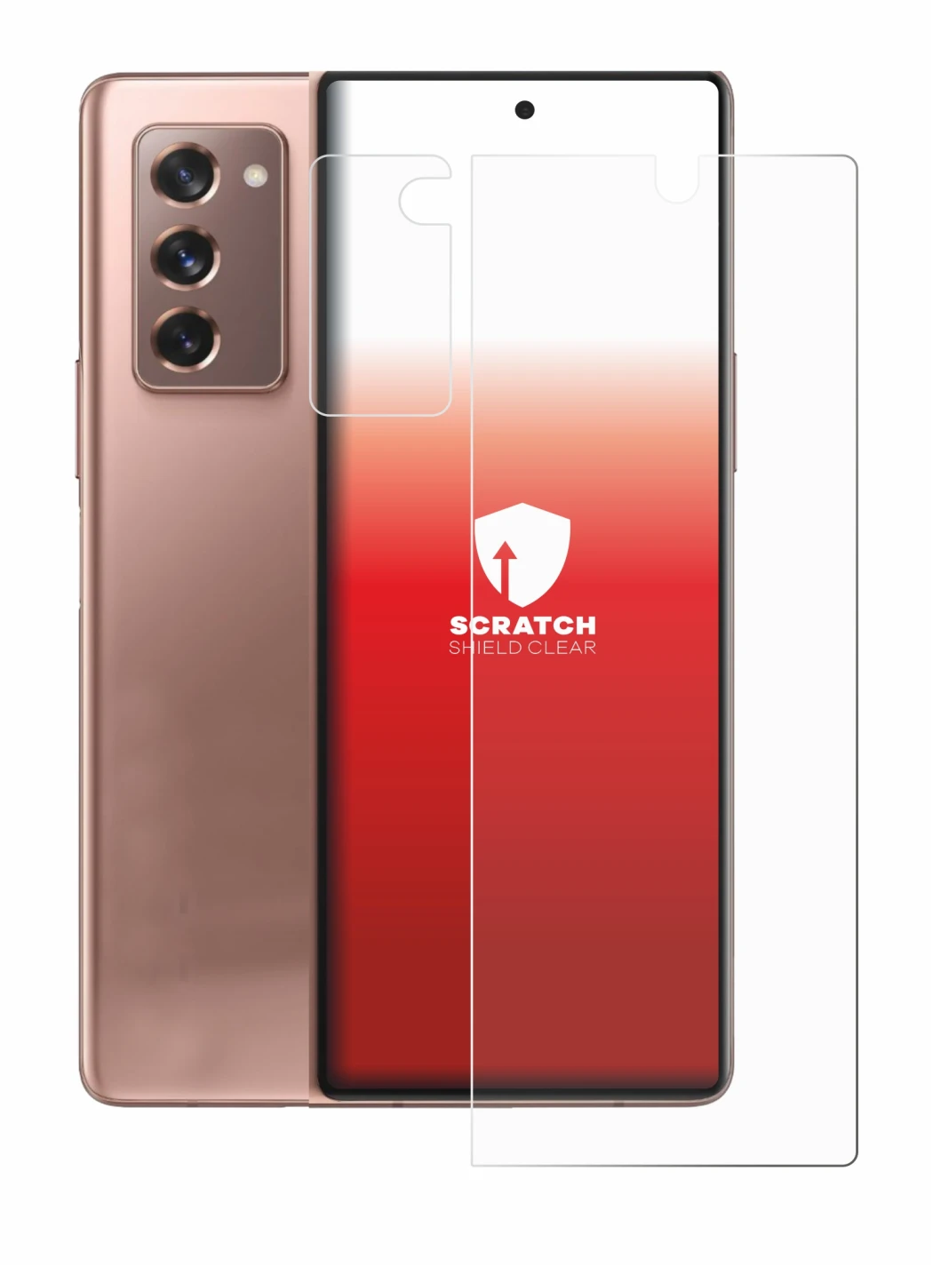 Image de l'appareil Samsung Galaxy Z Fold 2 5G (Avant+Caméra) avec une grande variété de protections d'écran.