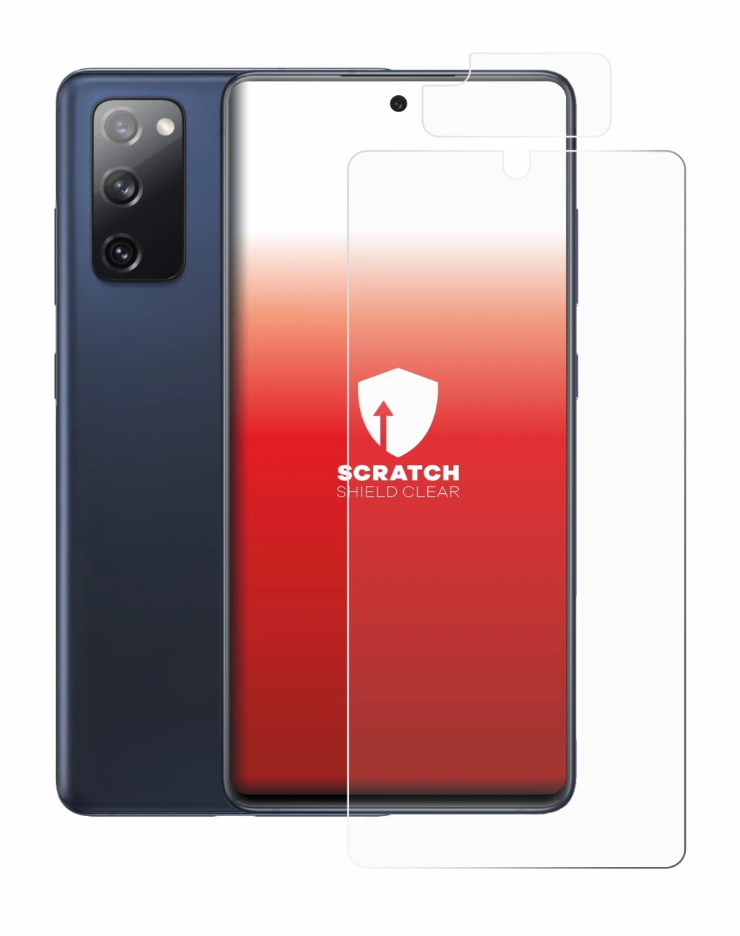 Image de l'appareil Samsung Galaxy S20 FE 5G (Avant+Caméra) avec une grande variété de protections d'écran.