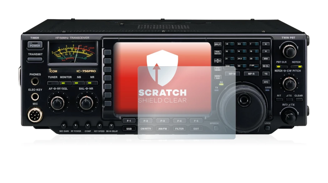 Image de l'appareil Icom IC-756 Pro III avec une grande variété de protections d'écran.