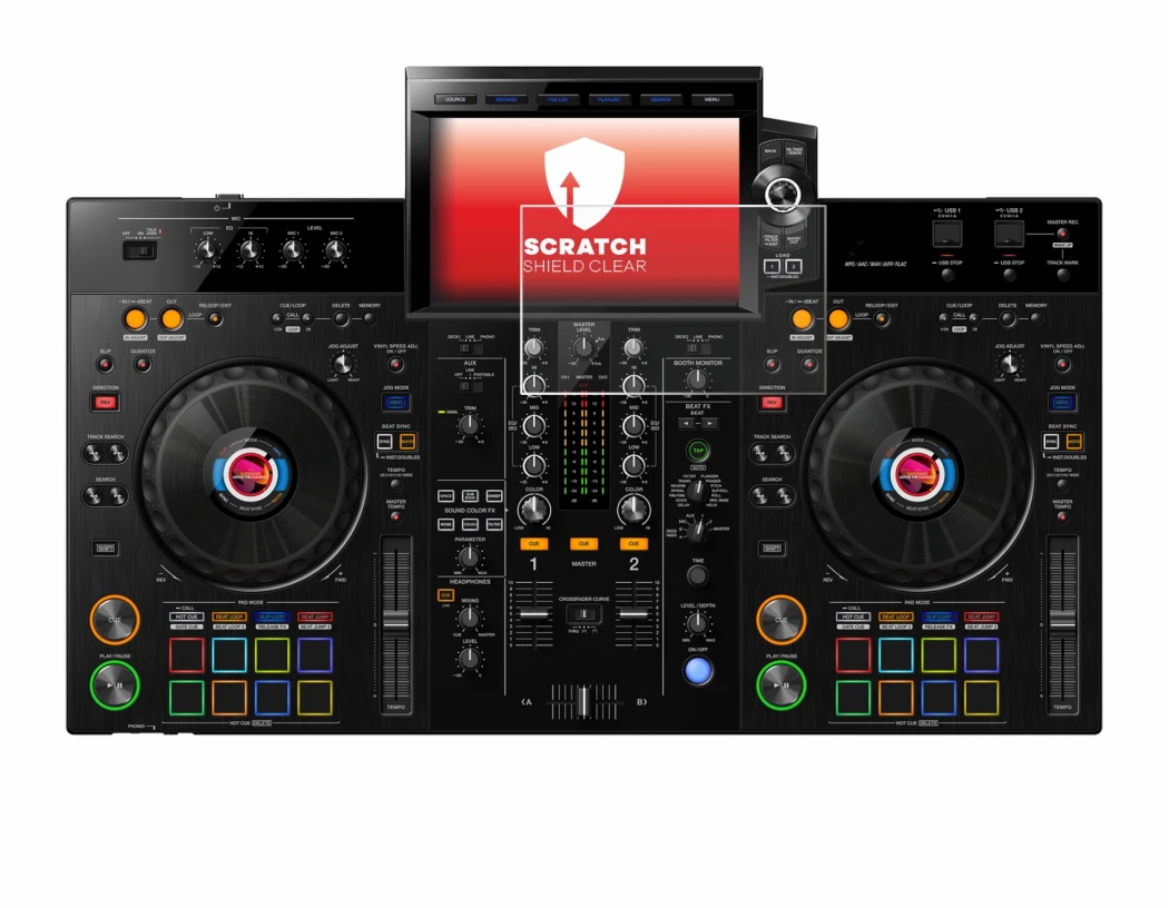 Image de l'appareil Pioneer XDJ-RX3 avec une grande variété de protections d'écran.