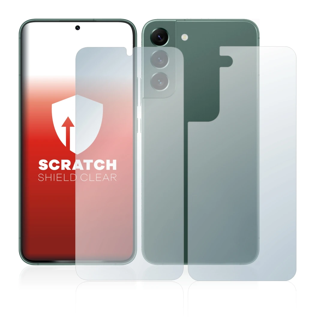 Image de l'appareil Samsung Galaxy S22 Plus 5G (Avant+Arrière) avec une grande variété de protections d'écran.