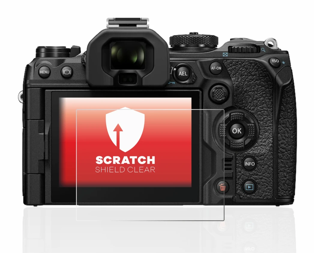 Image de l'appareil Olympus OM-1 2022 avec une grande variété de protections d'écran.