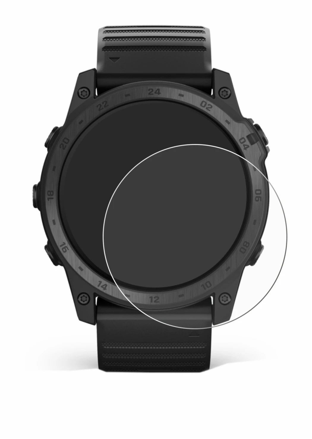 Image de l'appareil Garmin Tactix 7 Pro avec une grande variété de protections d'écran.