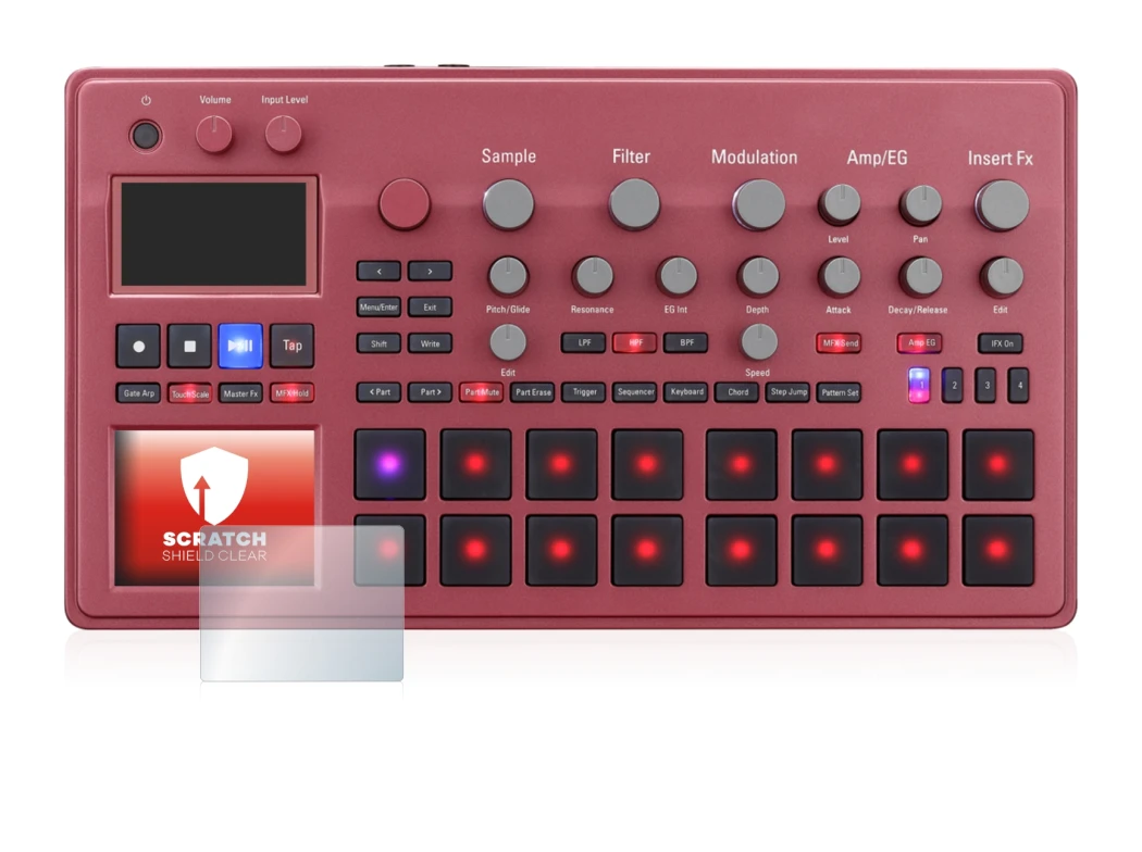 Image de l'appareil KORG electribe Sampler avec une grande variété de protections d'écran.