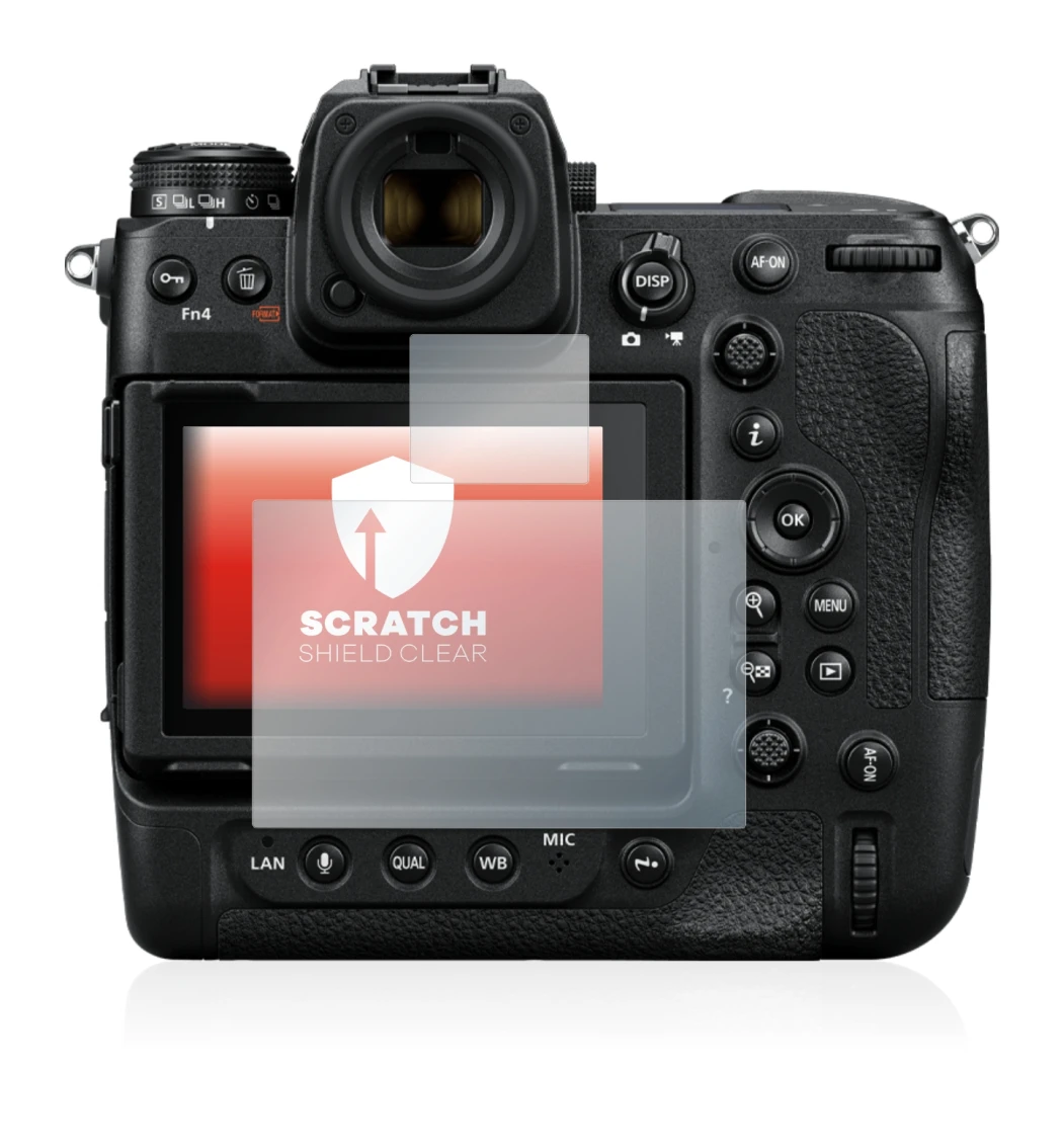 Image de l'appareil Nikon Z 9 (Affichage + affichage des épaules) avec une grande variété de protections d'écran.