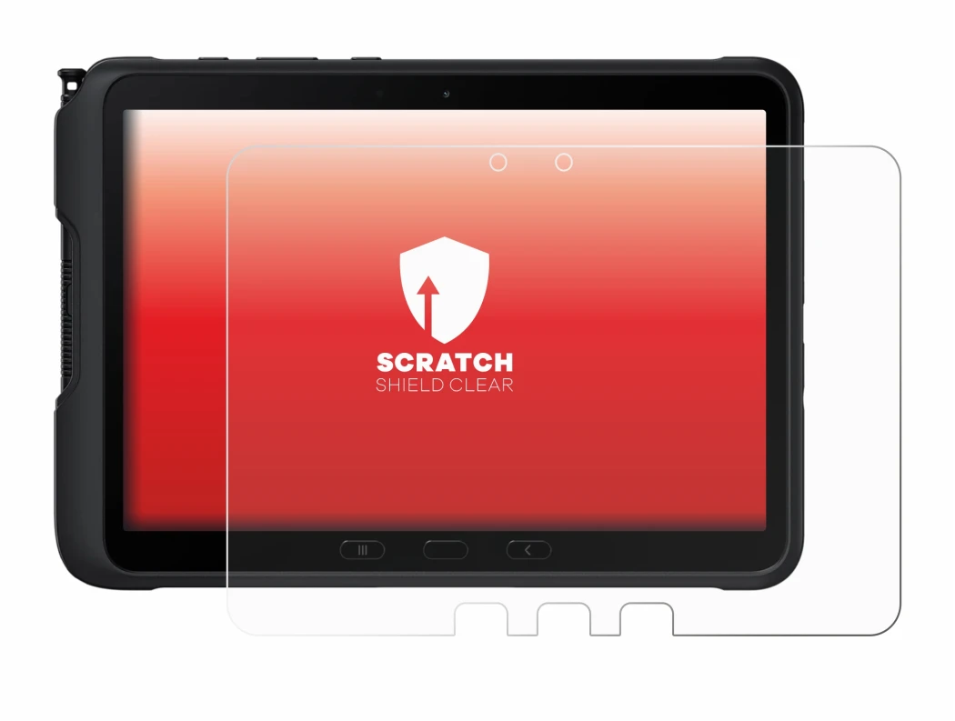 Image de l'appareil Samsung Galaxy Tab Active 4 Pro avec une grande variété de protections d'écran.