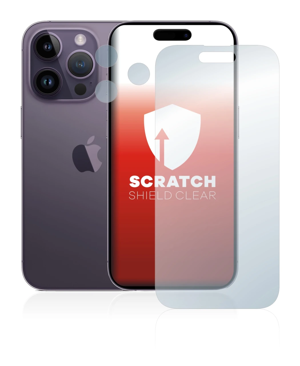 Image de l'appareil Apple iPhone 14 Pro (Avant+Caméra) avec une grande variété de protections d'écran.